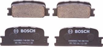 BOSCH 0 986 BB0 746 - Kit de plaquettes de frein, frein à disque cwaw.fr