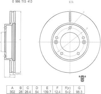 BOSCH 0 986 T15 413 - Disque de frein cwaw.fr