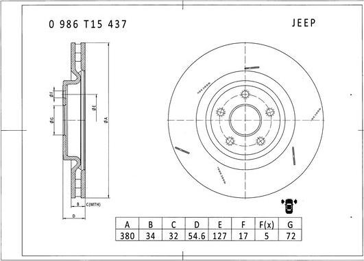 BOSCH 0 986 T15 437 - Disque de frein cwaw.fr