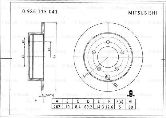 BOSCH 0 986 T15 041 - Disque de frein cwaw.fr