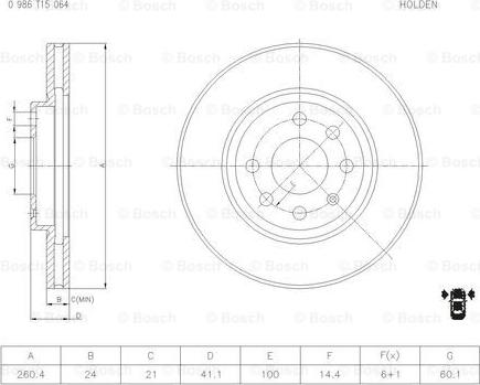 BOSCH 0 986 T15 064 - Disque de frein cwaw.fr