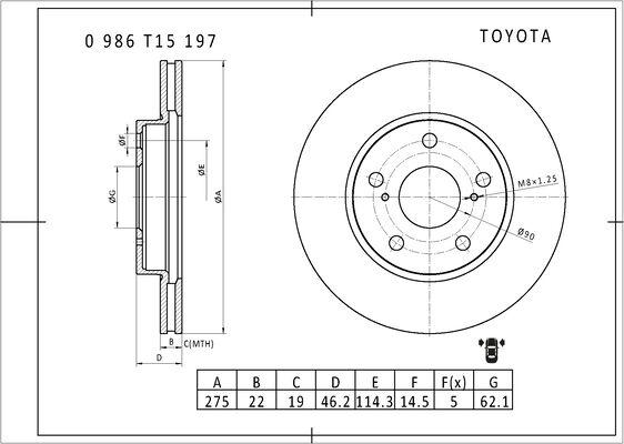 BOSCH 0 986 T15 197 - Disque de frein cwaw.fr