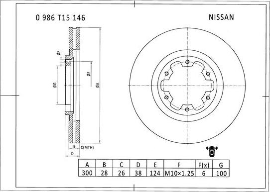 BOSCH 0 986 T15 146 - Disque de frein cwaw.fr