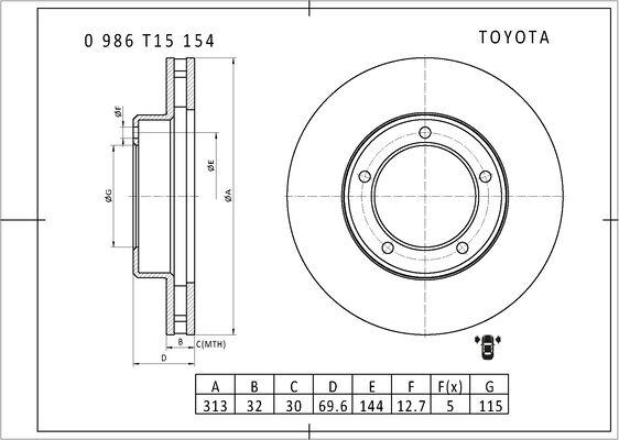 BOSCH 0 986 T15 154 - Disque de frein cwaw.fr