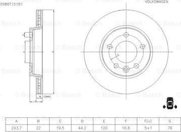 BOSCH 0 986 T15 181 - Disque de frein cwaw.fr