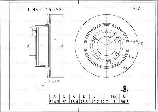 BOSCH 0 986 T15 293 - Disque de frein cwaw.fr