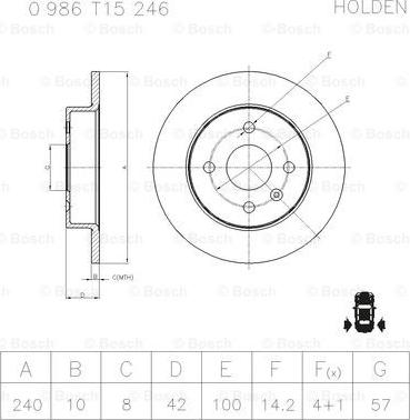 BOSCH 0 986 T15 246 - Disque de frein cwaw.fr