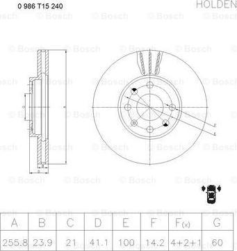 BOSCH 0 986 T15 240 - Disque de frein cwaw.fr