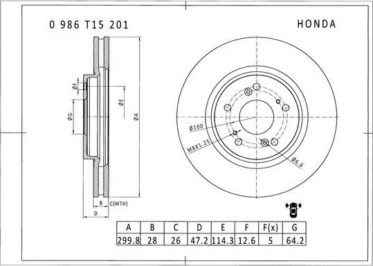 BOSCH 0 986 T15 201 - Disque de frein cwaw.fr