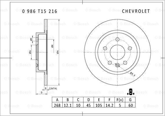 BOSCH 0 986 T15 216 - Disque de frein cwaw.fr