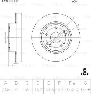 BOSCH 0 986 T16 647 - Disque de frein cwaw.fr