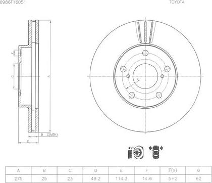 BOSCH 0 986 T16 051 - Disque de frein cwaw.fr