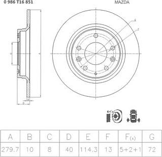 BOSCH 0 986 T16 851 - Disque de frein cwaw.fr