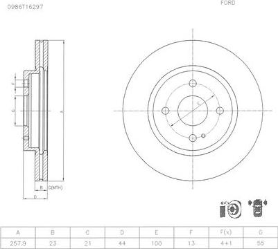 BOSCH 0 986 T16 297 - Disque de frein cwaw.fr