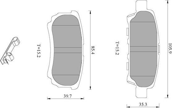 BOSCH 0 986 T11 243 - Kit de plaquettes de frein, frein à disque cwaw.fr