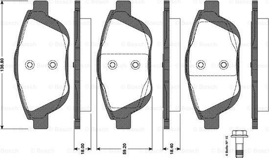 BOSCH 0 986 TB3 094 - Kit de plaquettes de frein, frein à disque cwaw.fr