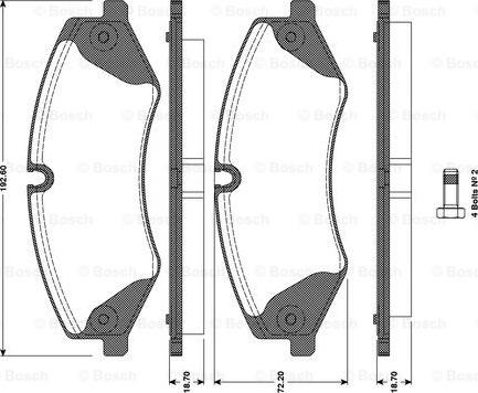 BOSCH 0 986 TB3 098 - Kit de plaquettes de frein, frein à disque cwaw.fr