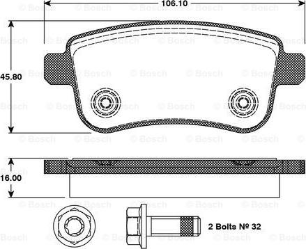 BOSCH 0 986 TB3 093 - Kit de plaquettes de frein, frein à disque cwaw.fr