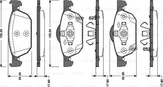 BOSCH 0 986 TB3 092 - Kit de plaquettes de frein, frein à disque cwaw.fr