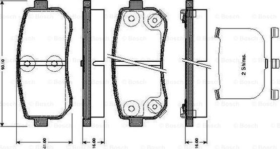 BOSCH 0 986 TB3 044 - Kit de plaquettes de frein, frein à disque cwaw.fr