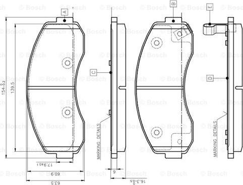 BOSCH 0 986 TB3 045 - Kit de plaquettes de frein, frein à disque cwaw.fr