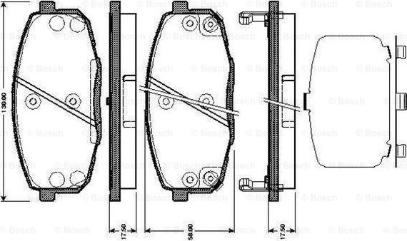 BOSCH 0 986 TB3 041 - Kit de plaquettes de frein, frein à disque cwaw.fr