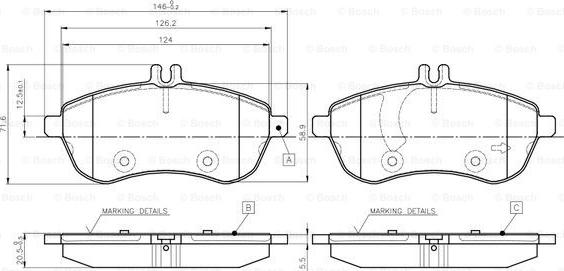 BOSCH 0 986 TB3 048 - Kit de plaquettes de frein, frein à disque cwaw.fr