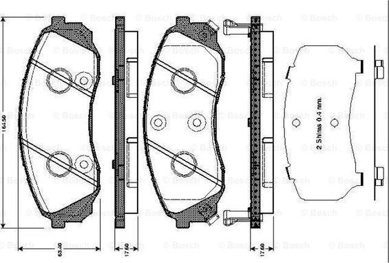 BOSCH 0 986 TB3 043 - Kit de plaquettes de frein, frein à disque cwaw.fr