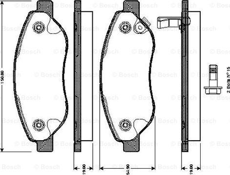 BOSCH 0 986 TB3 055 - Kit de plaquettes de frein, frein à disque cwaw.fr