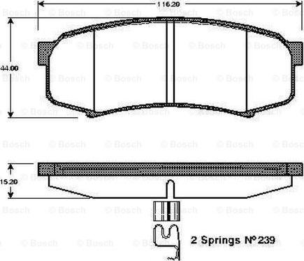 BOSCH 0 986 TB3 051 - Kit de plaquettes de frein, frein à disque cwaw.fr