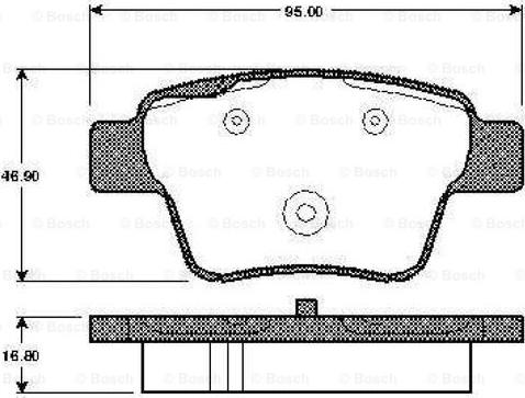 BOSCH 0 986 TB3 058 - Kit de plaquettes de frein, frein à disque cwaw.fr