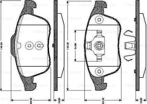 BOSCH 0 986 TB3 065 - Kit de plaquettes de frein, frein à disque cwaw.fr