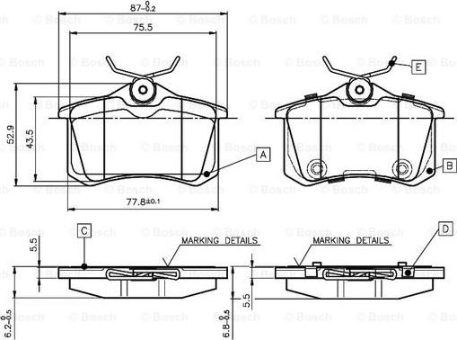 BOSCH 0 986 TB3 066 - Kit de plaquettes de frein, frein à disque cwaw.fr