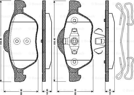 BOSCH 0 986 TB3 067 - Kit de plaquettes de frein, frein à disque cwaw.fr