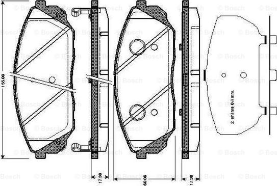 BOSCH 0 986 TB3 001 - Kit de plaquettes de frein, frein à disque cwaw.fr