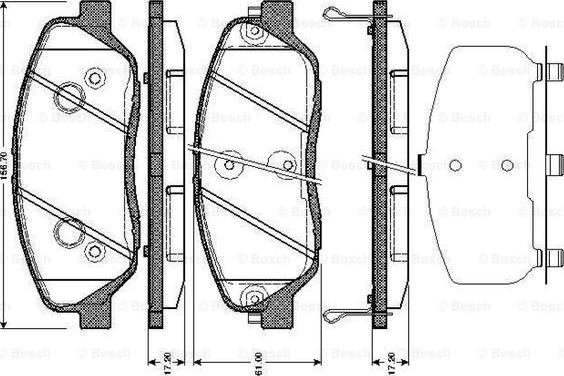 BOSCH 0 986 TB3 002 - Kit de plaquettes de frein, frein à disque cwaw.fr