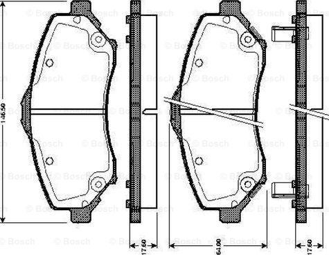 BOSCH 0 986 TB3 007 - Kit de plaquettes de frein, frein à disque cwaw.fr