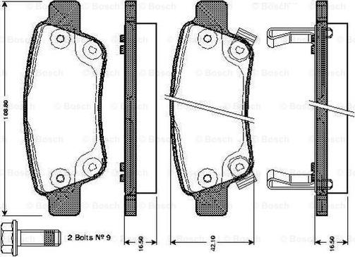 BOSCH 0 986 TB3 014 - Kit de plaquettes de frein, frein à disque cwaw.fr