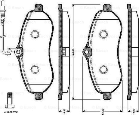 BOSCH 0 986 TB3 015 - Kit de plaquettes de frein, frein à disque cwaw.fr