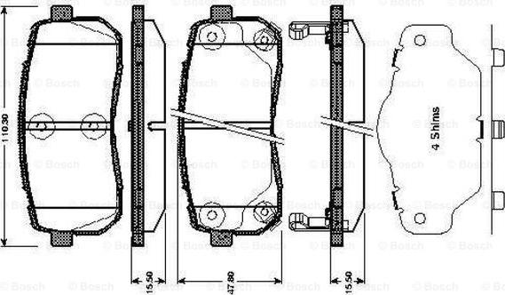 BOSCH 0 986 TB3 012 - Kit de plaquettes de frein, frein à disque cwaw.fr