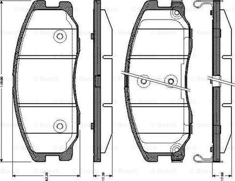 BOSCH 0 986 TB3 017 - Kit de plaquettes de frein, frein à disque cwaw.fr