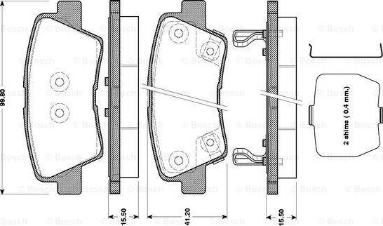 BOSCH 0 986 TB3 089 - Kit de plaquettes de frein, frein à disque cwaw.fr