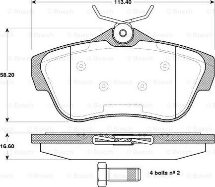 BOSCH 0 986 TB3 084 - Kit de plaquettes de frein, frein à disque cwaw.fr