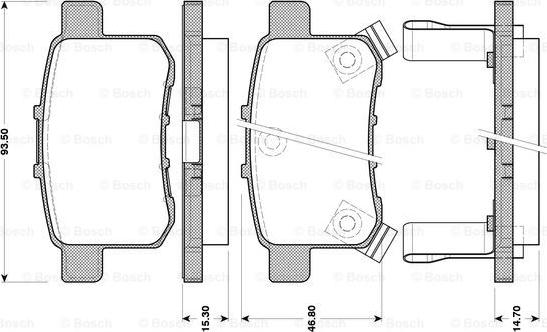 BOSCH 0 986 TB3 085 - Kit de plaquettes de frein, frein à disque cwaw.fr