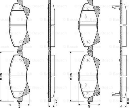 BOSCH 0 986 TB3 086 - Kit de plaquettes de frein, frein à disque cwaw.fr