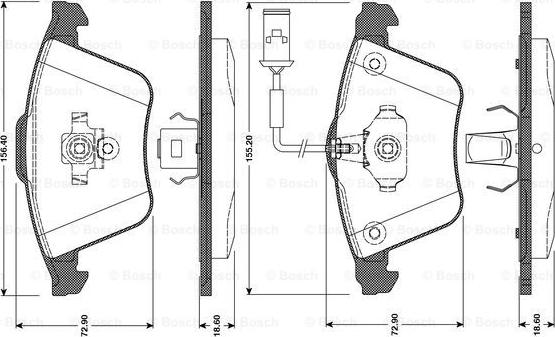 BOSCH 0 986 TB3 080 - Kit de plaquettes de frein, frein à disque cwaw.fr