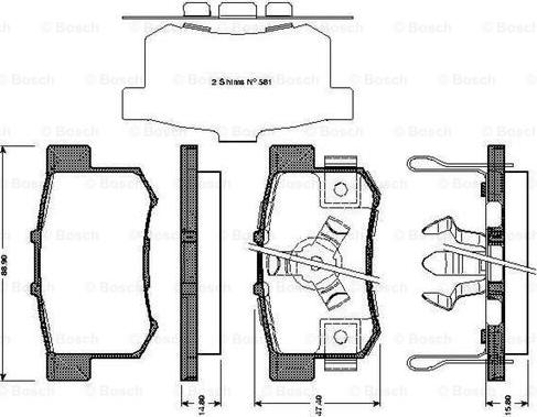 BOSCH 0 986 TB3 039 - Kit de plaquettes de frein, frein à disque cwaw.fr