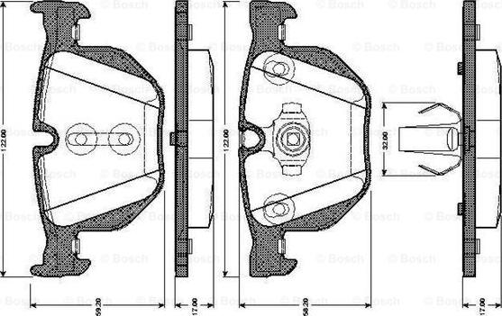 BOSCH 0 986 TB3 034 - Kit de plaquettes de frein, frein à disque cwaw.fr