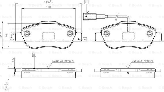 BOSCH 0 986 TB3 030 - Kit de plaquettes de frein, frein à disque cwaw.fr