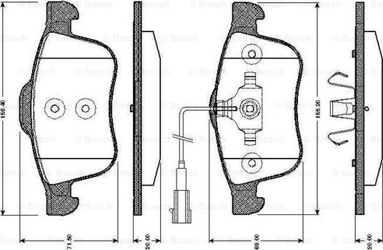 BOSCH 0 986 TB3 031 - Kit de plaquettes de frein, frein à disque cwaw.fr